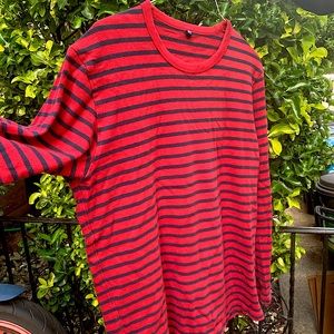 Red & Black Striped Top